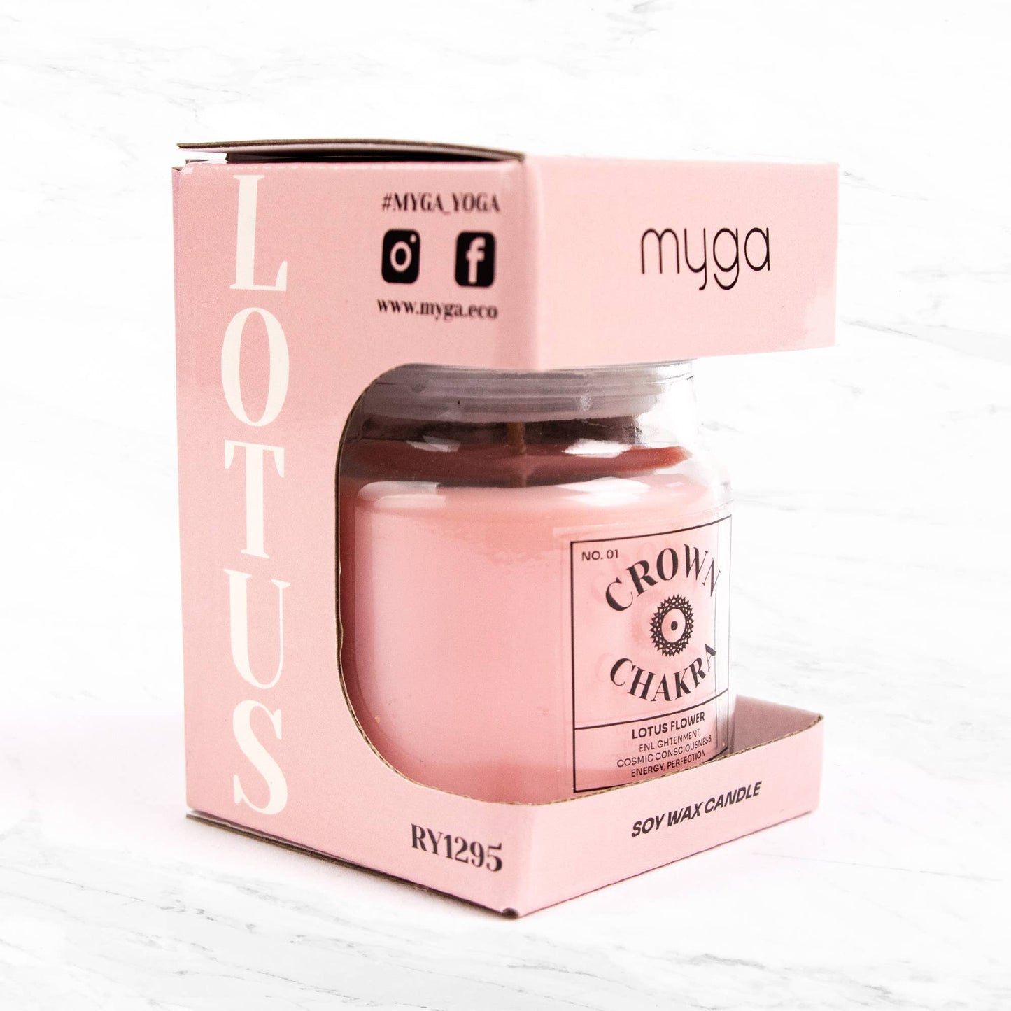 Myga - Seven Chakra Candles: Crown - Lotus Scent