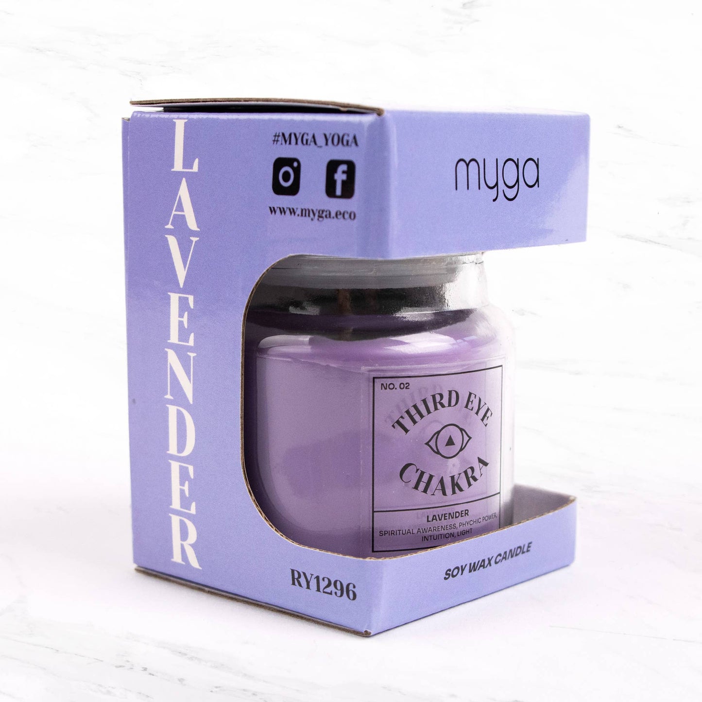 Myga - Seven Chakra Candles: Third Eye - Lavender Scent