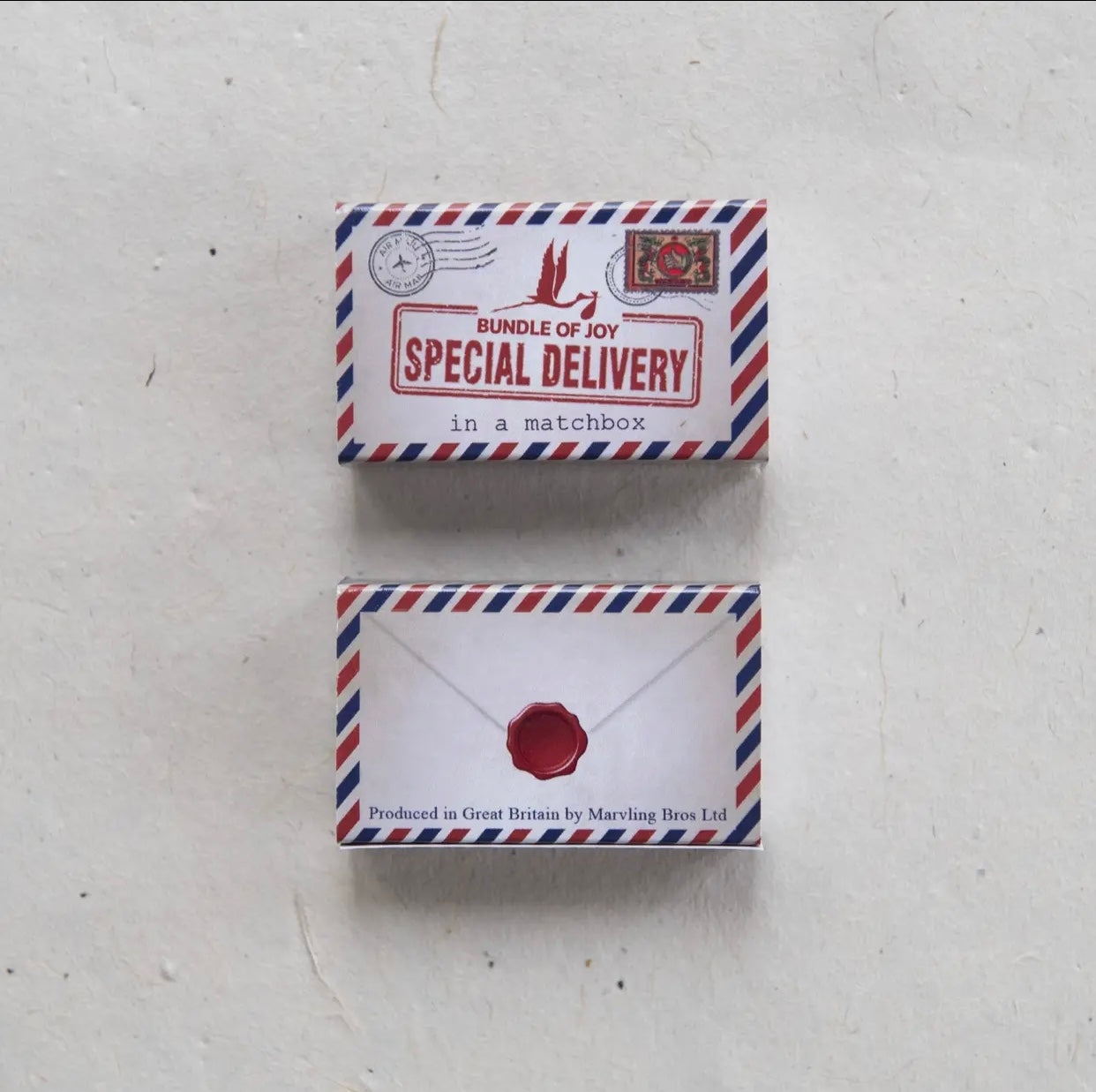 Special Delivery Baby Girl ~ Bunch of Flowers in A Matchbox