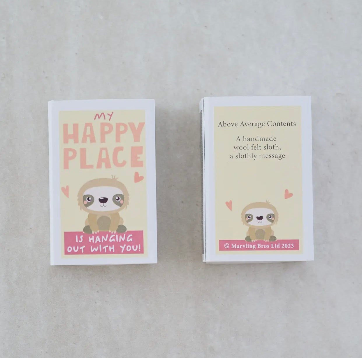 My Happy Place ~ Wool Felt Sloth in A Matchbox