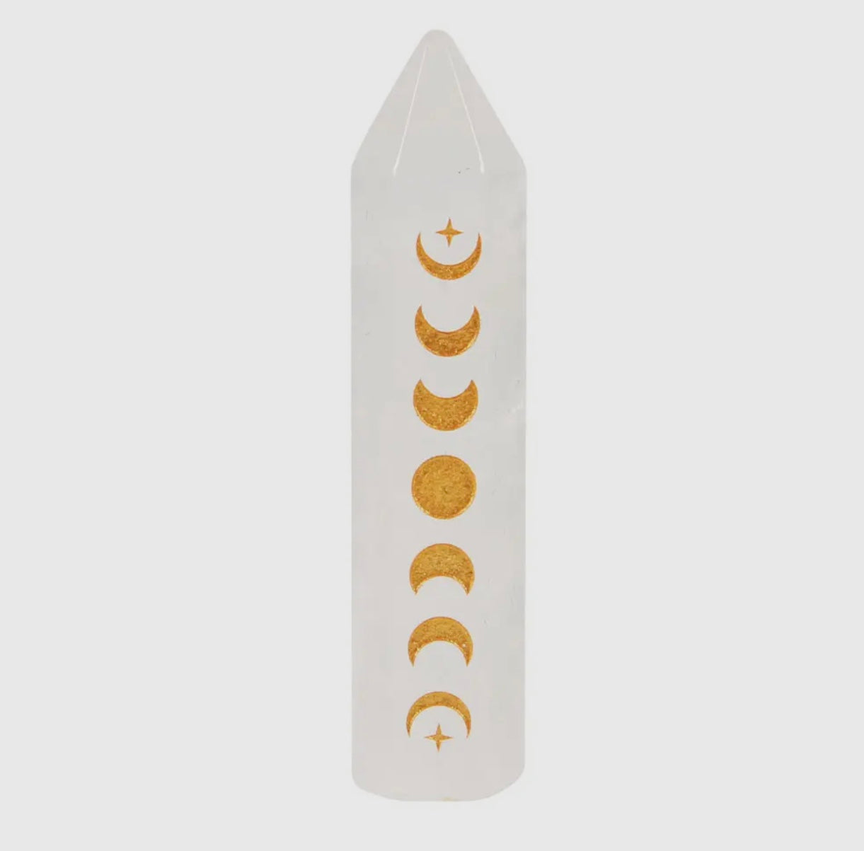 5cm Clear Quartz Moon Phase Crystal Point