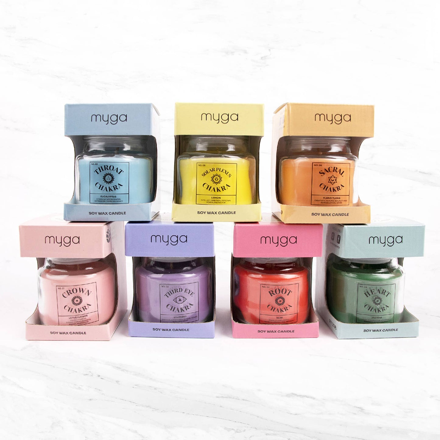 Myga - Seven Chakra Candles: Third Eye - Lavender Scent