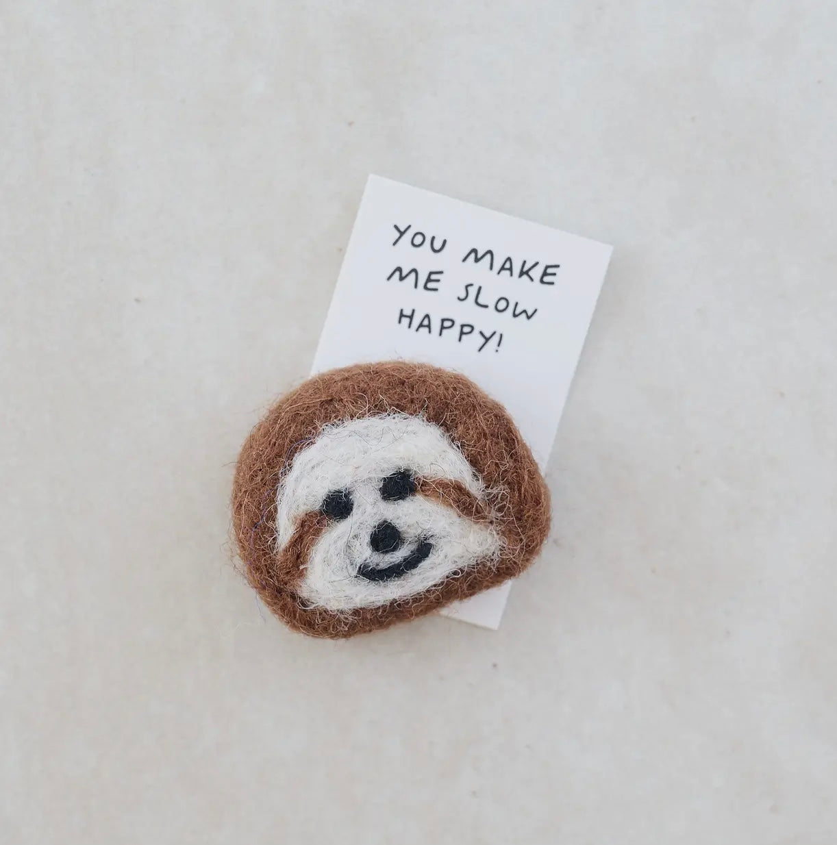 My Happy Place ~ Wool Felt Sloth in A Matchbox