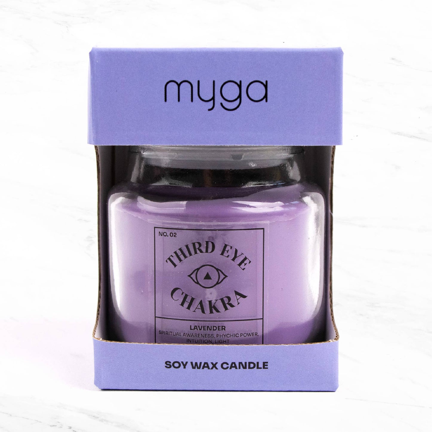 Myga - Seven Chakra Candles: Third Eye - Lavender Scent