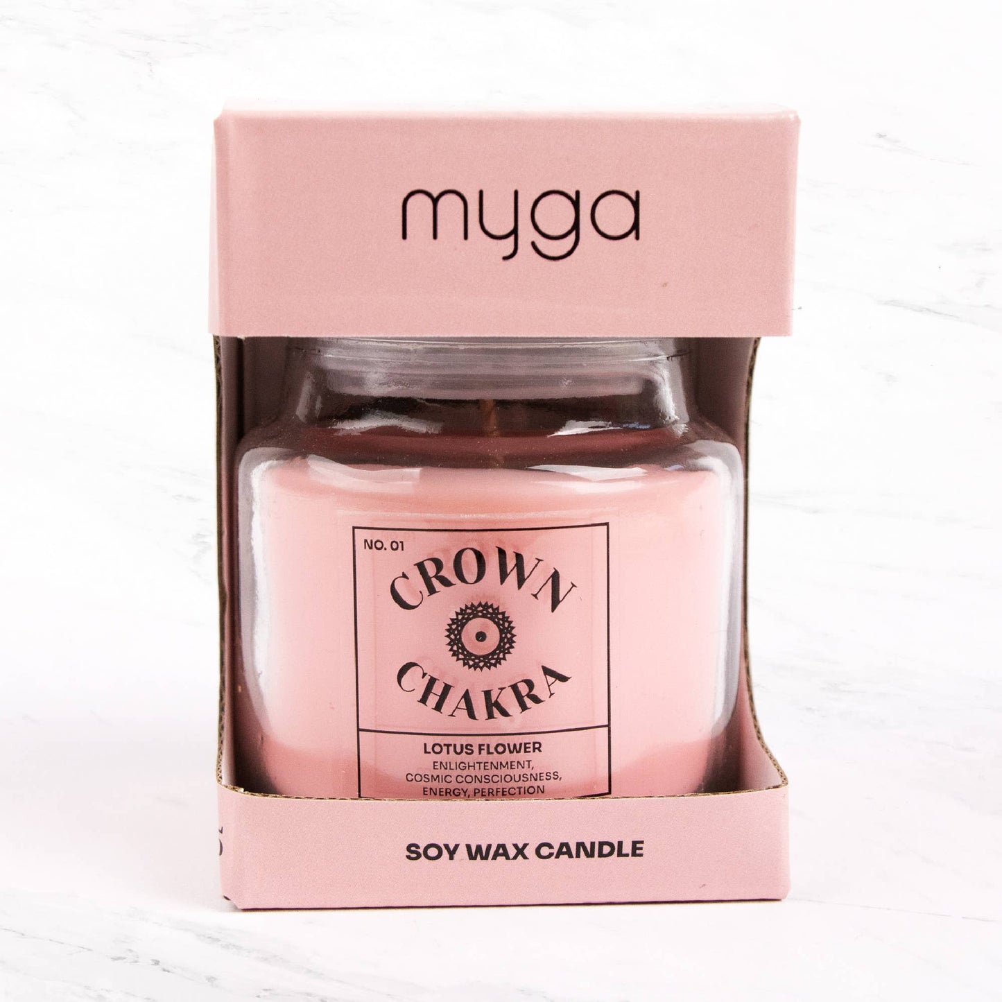 Myga - Seven Chakra Candles: Crown - Lotus Scent