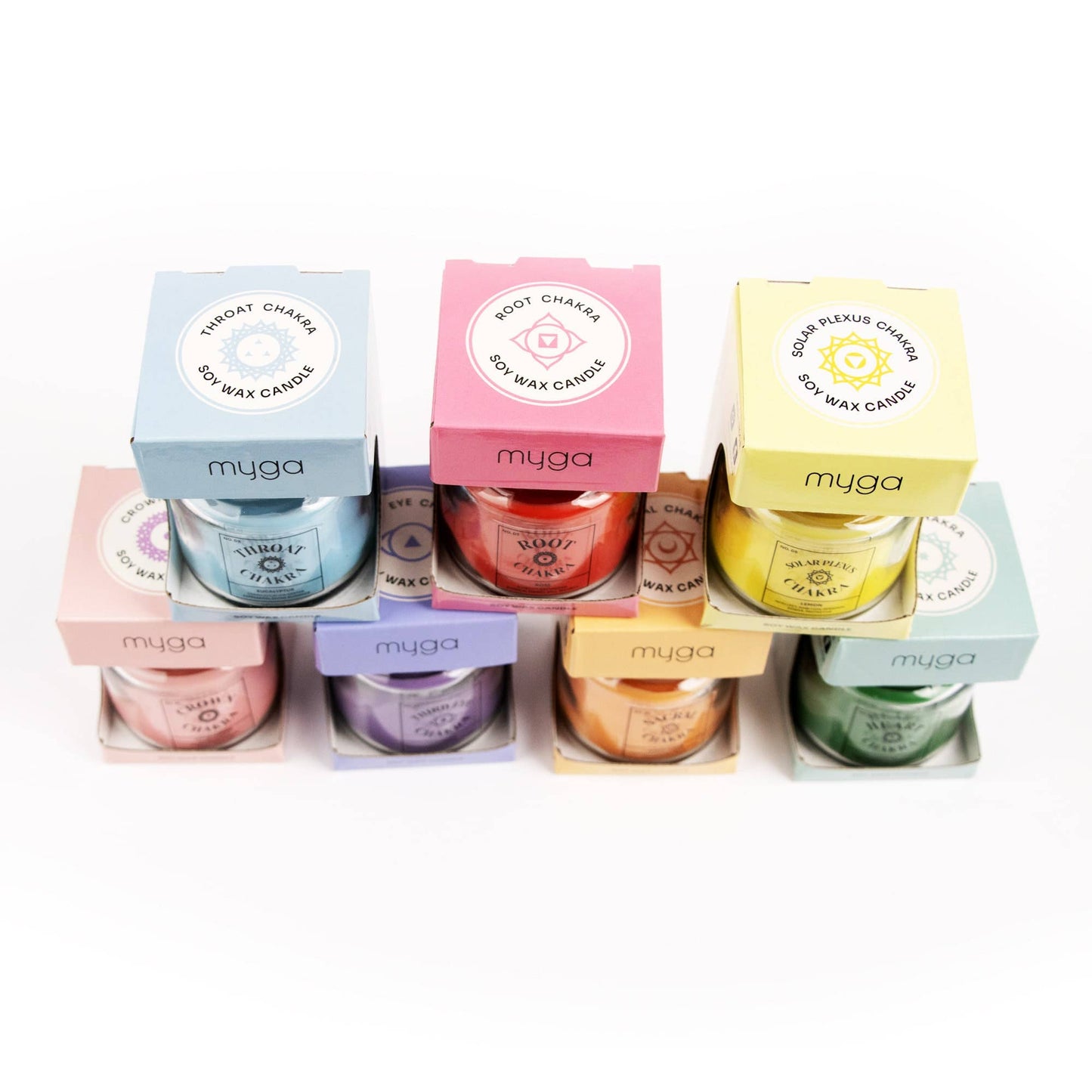 Myga - Seven Chakra Candles: Third Eye - Lavender Scent