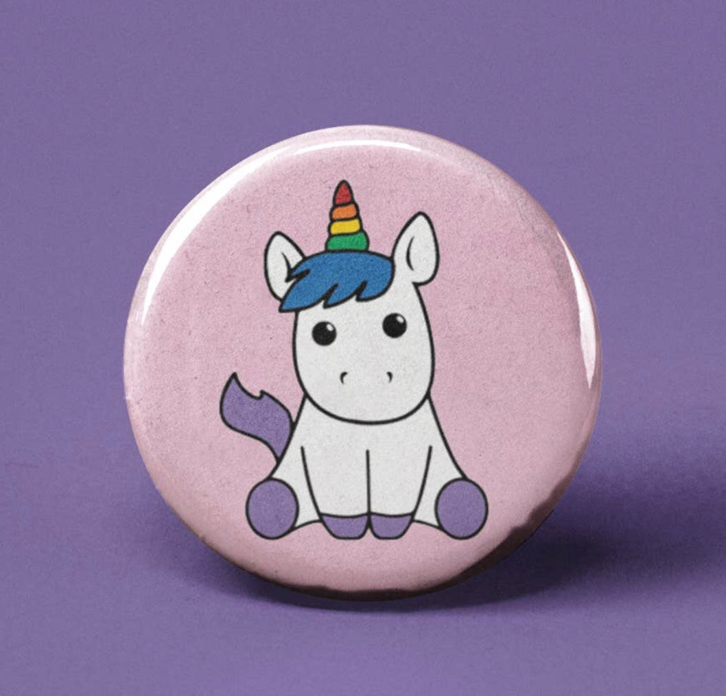 Unicorn~Button Badge