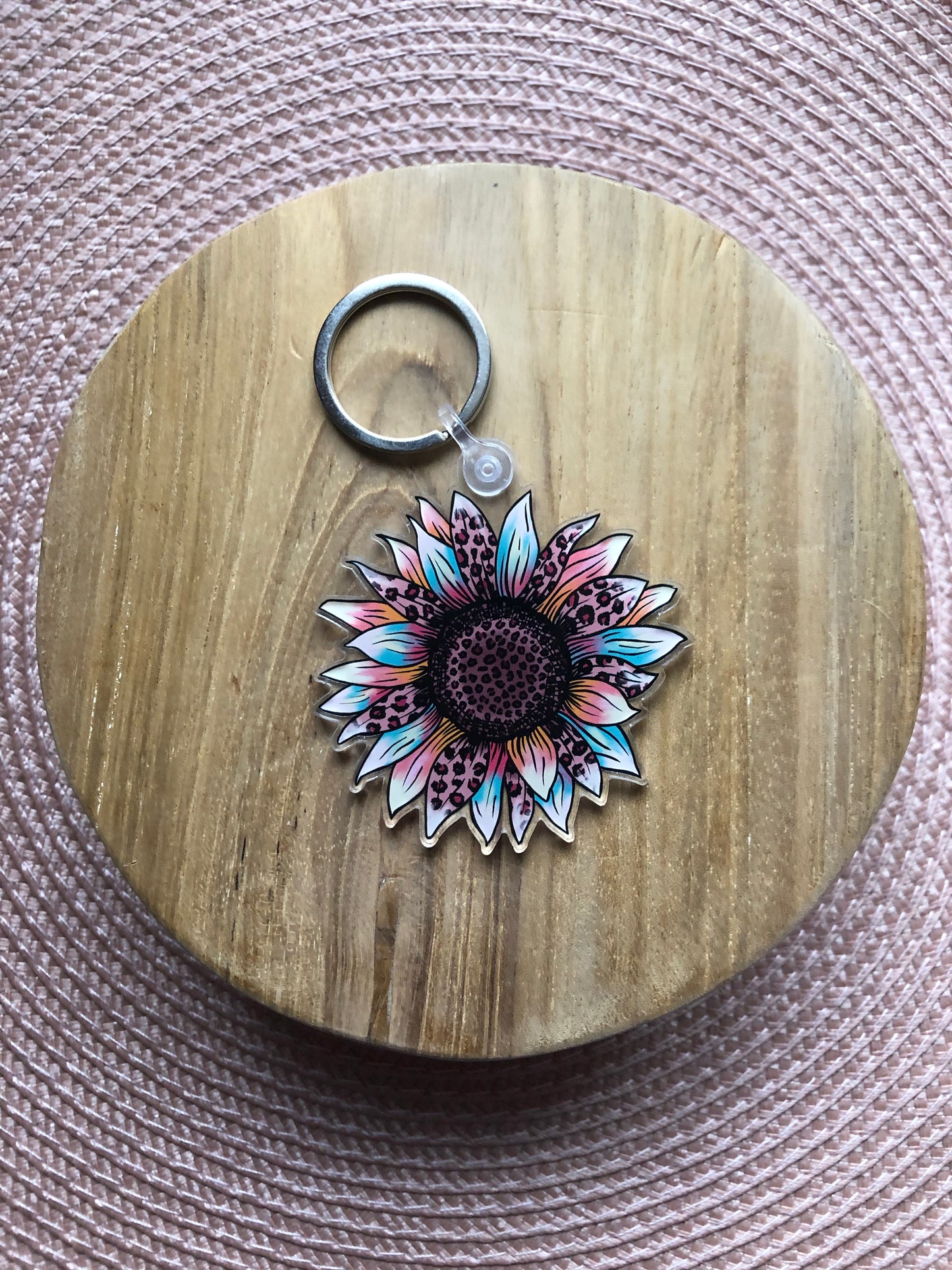 Leopard Sunflower Keyring