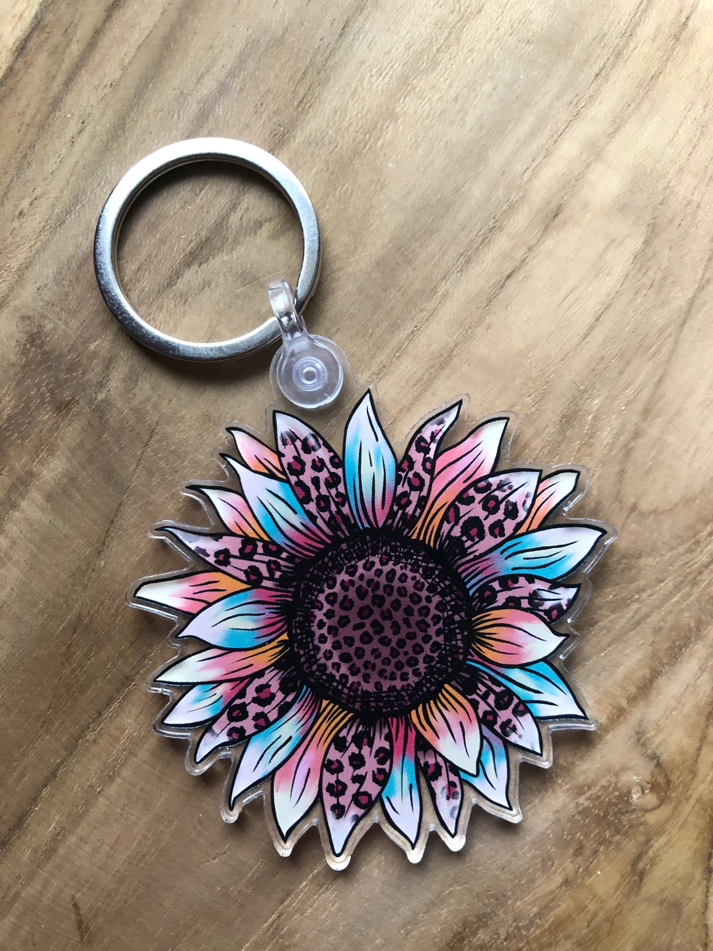 Leopard Sunflower Keyring